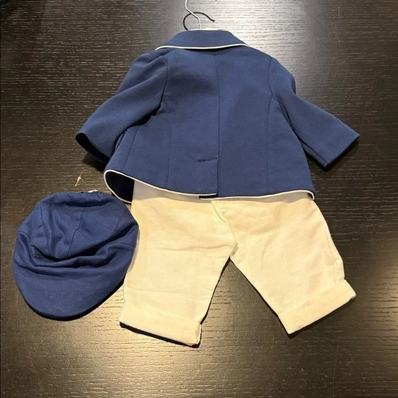 Blue and White Baby Suit Set 0-1 month Matching Sets